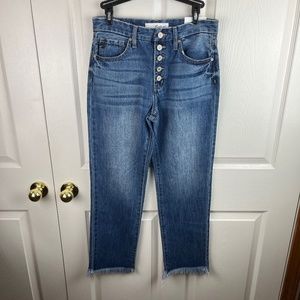 Kancan Straight Fit Raw Hem button Fly Jeans Size 3/25